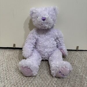 FAO Schwarz Lavender Purple Plush Shaggy Bear 14" Toys 'R' Us 2015 Geoffrey